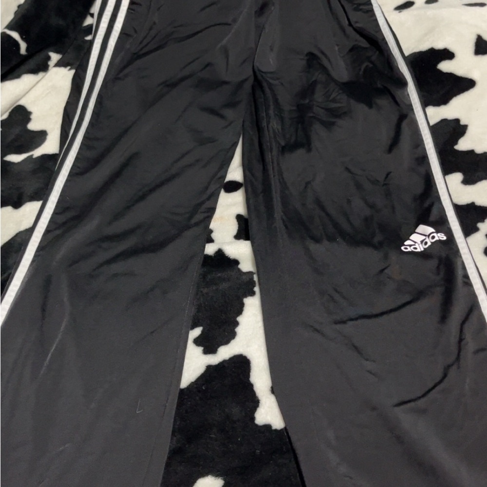 Adidas Black Joggers with White Accents